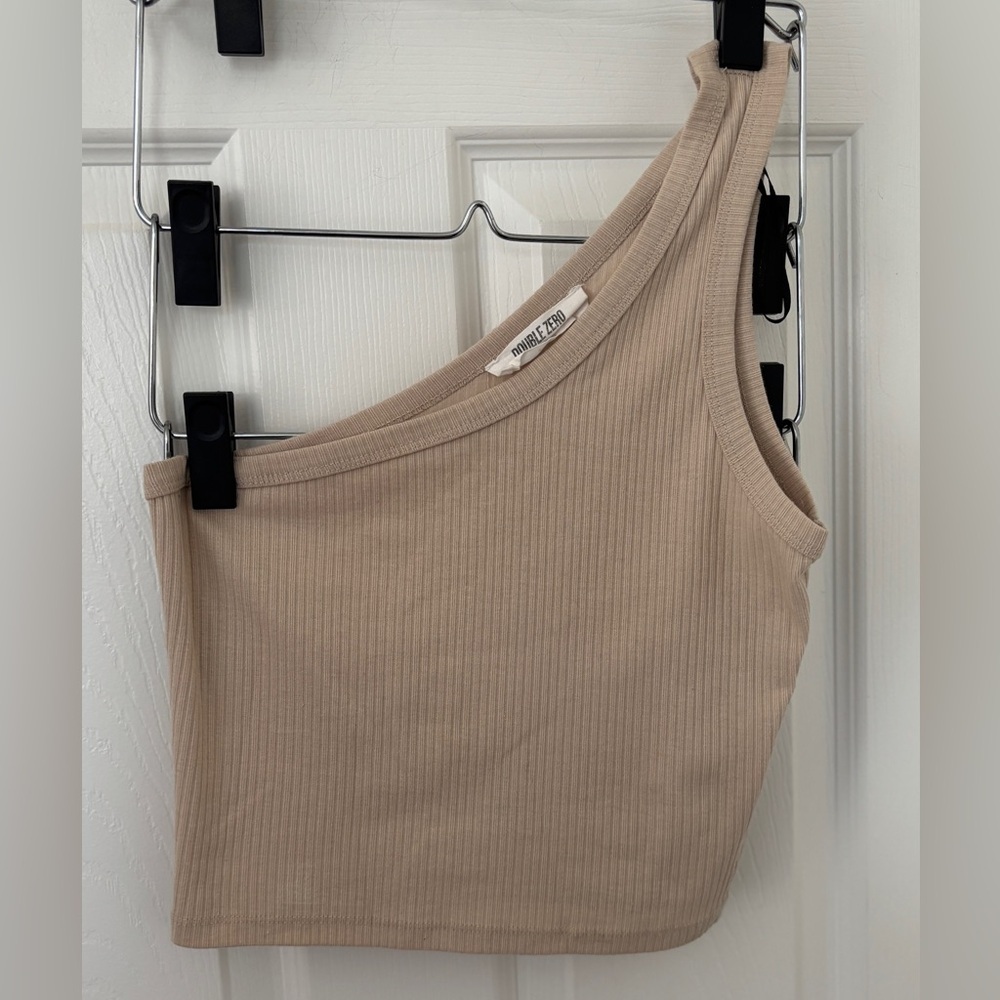 Women’s Tan Off The Shoulder Sweater Knit Tank By Double Zero Size Small